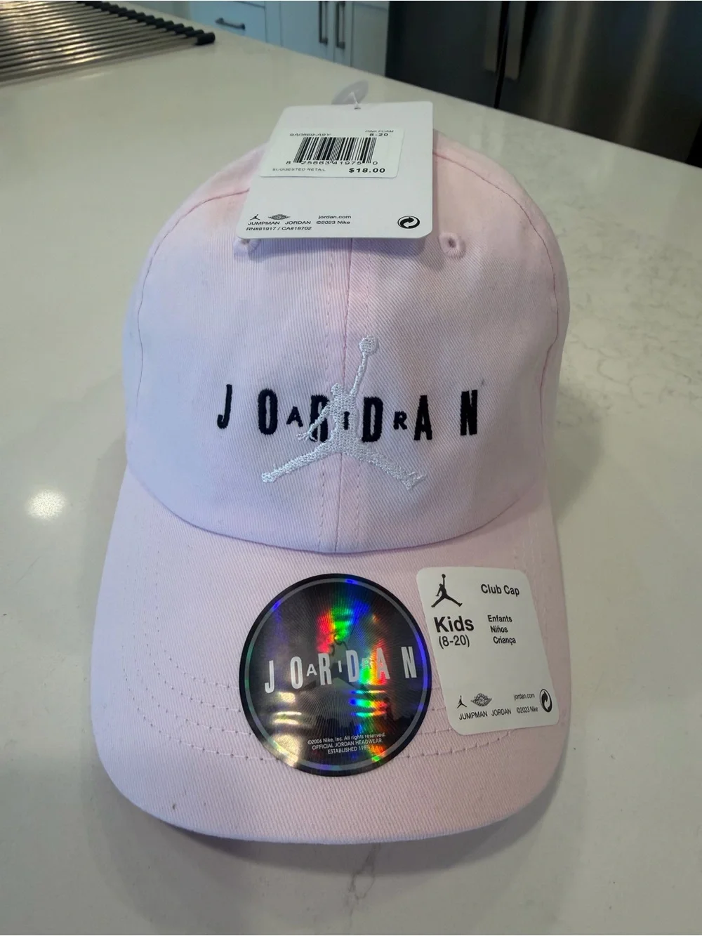 Air Jordan Flight Collection Kids Pink Embroidered Jumpman Baseball Hat